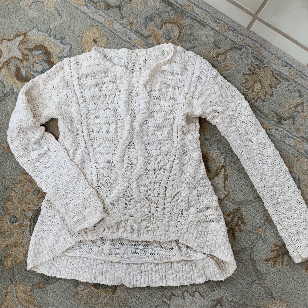 Anthropologie Cream Knit Sweater